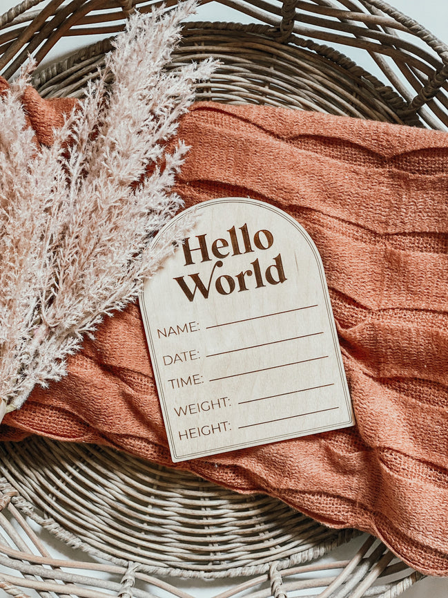 Hello World birth announcement | Arched Birth Announcement | wooden milestones | Milestones | Baby shower Gift | Baby Name Sign | Pregnancy