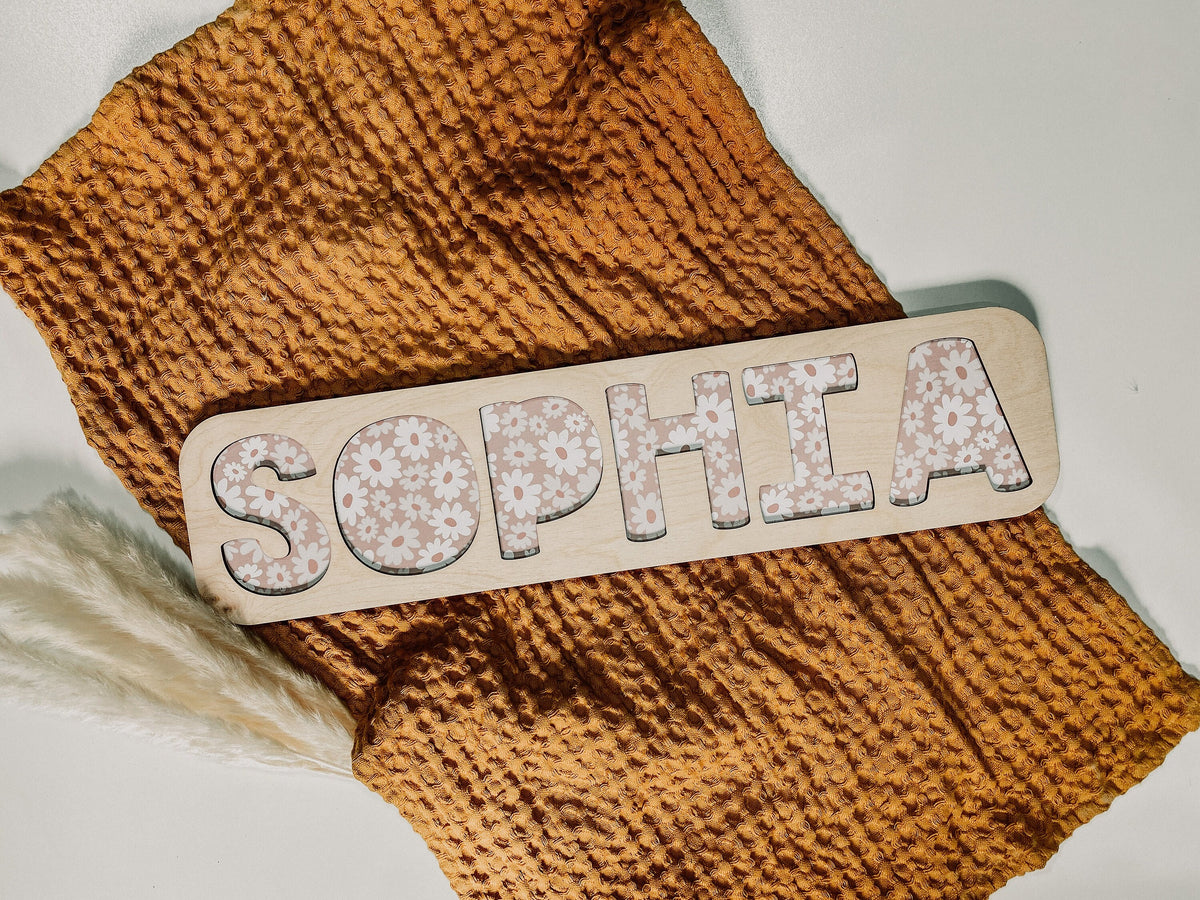 Acrylic Name Puzzle | Name Puzzle | Montessori Toys | Kids Decor | Boho Decor | Kids Gifts | Birthday Gifts | Toys | Stocking Stuffer | Wood
