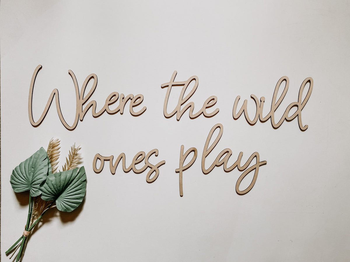 Where the wild ones play | Playroom Decor | Nursery Decor | Word Signs | Kids Decor | Wild Things Play | Wild Things Sign | Boys Room | Wild