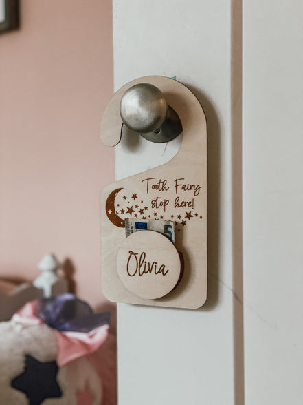 Tooth Fairy Door Hanger | Tooth Fairy Door Hanger With Money Holder | Personalized Tooth Fairy box | Tooth Fairy pouch | tooth fairy