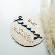 Custom Pregnancy Announcement Plaque | Wood and Acrylic Pregnancy Plaque | Pregnancy Announcement Prop | Baby Announcement