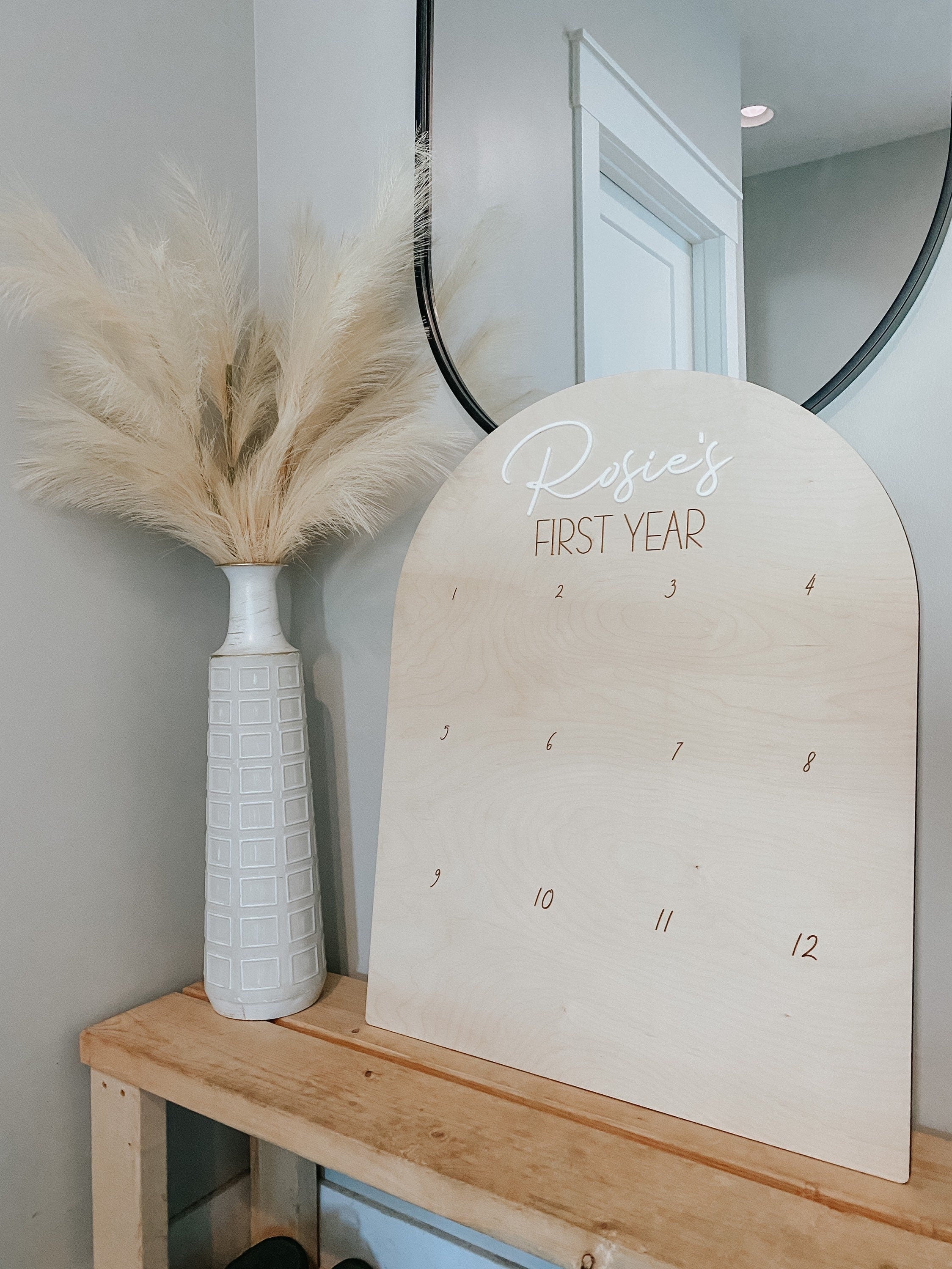 First Birthday Decor | First Birthday Photo Display | Baby Monthly Photos | Photo Prop | Birthday Decor | First Birthday | Boho Birthday |
