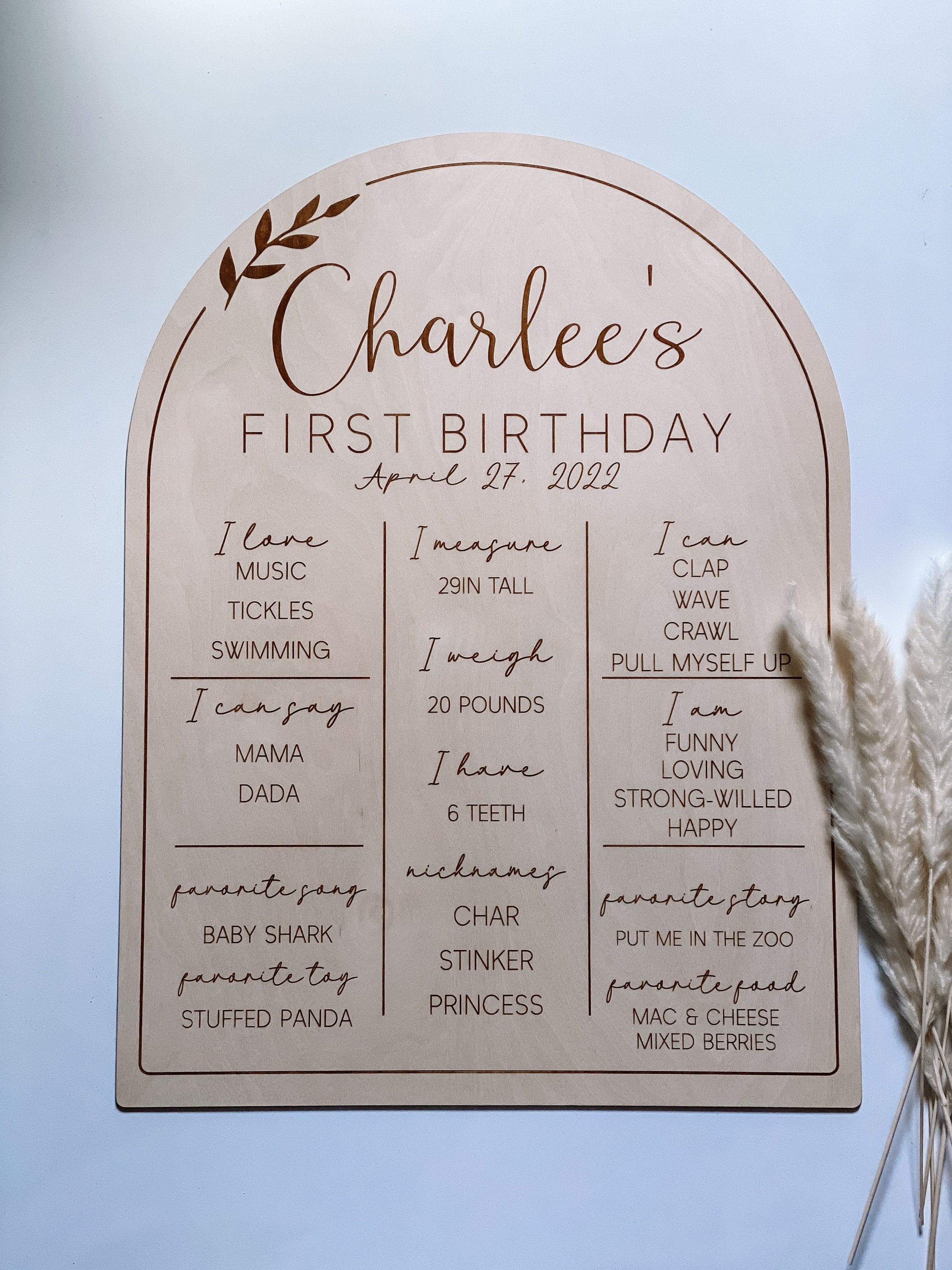 First birthday decor | Birth stats sign | Milestone sign | birthday decor | Boho birthday | Retro birthday | 1st birthday | Boho| Milestone