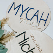 Mini Birth Announcement | Birth Announcement | 3D Name Sign | Mini Name Sign | Engraved Name Sign | Nursery Decor | Pregnancy Announcement