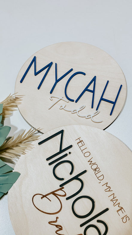 Mini Birth Announcement | Birth Announcement | 3D Name Sign | Mini Name Sign | Engraved Name Sign | Nursery Decor | Pregnancy Announcement