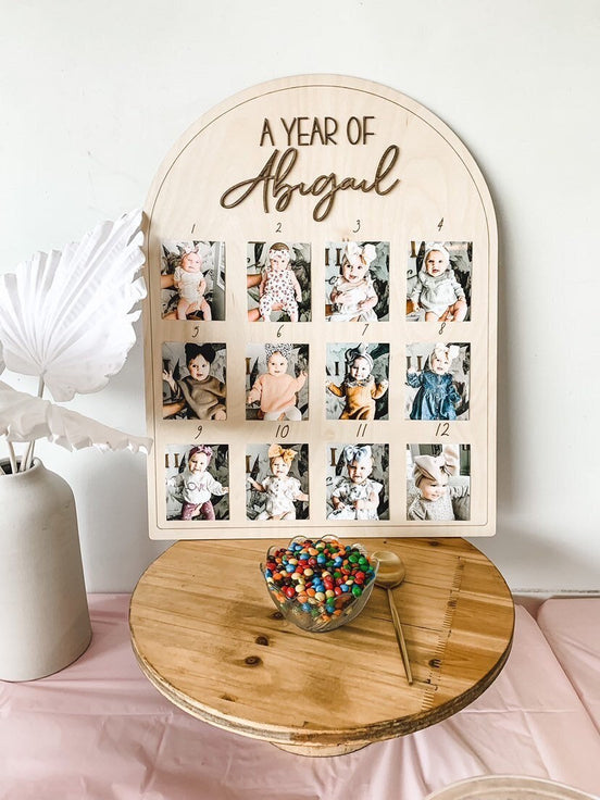 First Birthday Decor | First Birthday Photo Display | Baby Monthly Photos | Photo Prop | Birthday Decor | First Birthday | Boho Birthday |