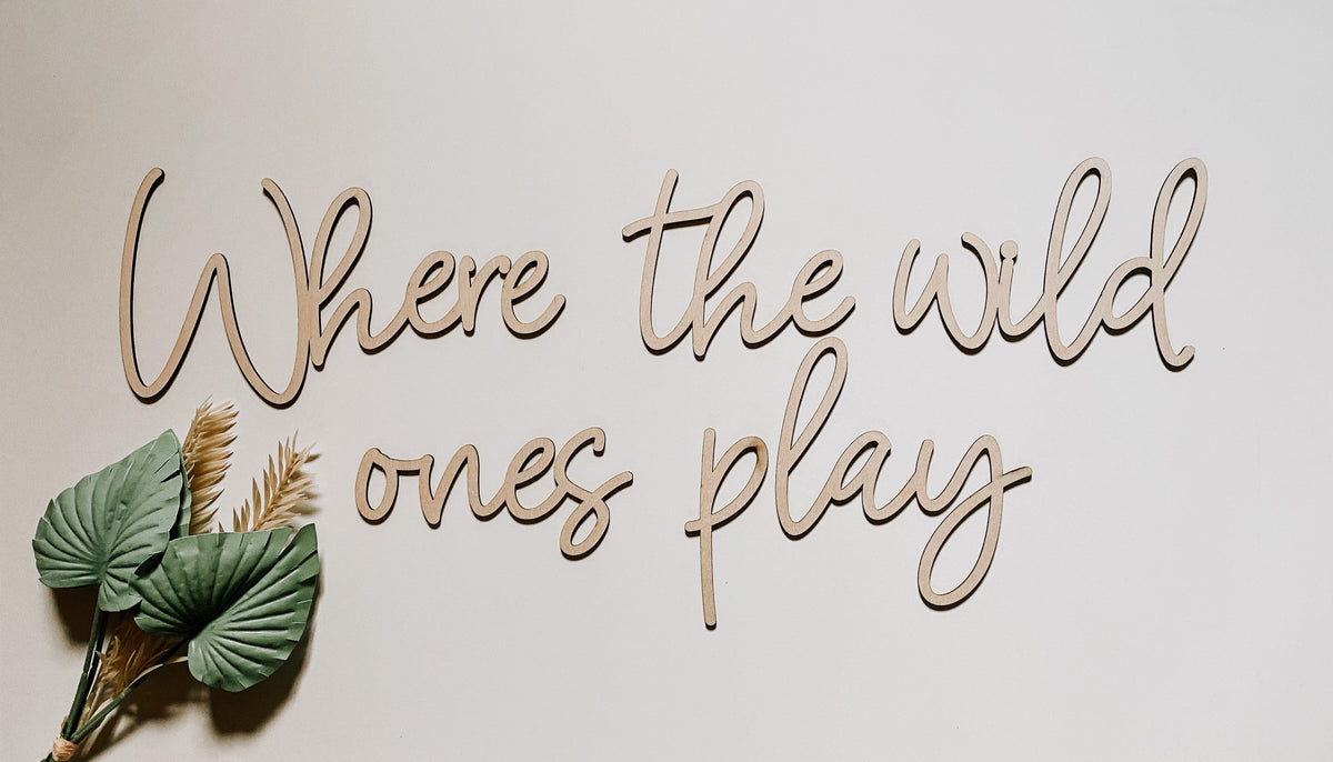 Where the wild ones play | Playroom Decor | Nursery Decor | Word Signs | Kids Decor | Wild Things Play | Wild Things Sign | Boys Room | Wild