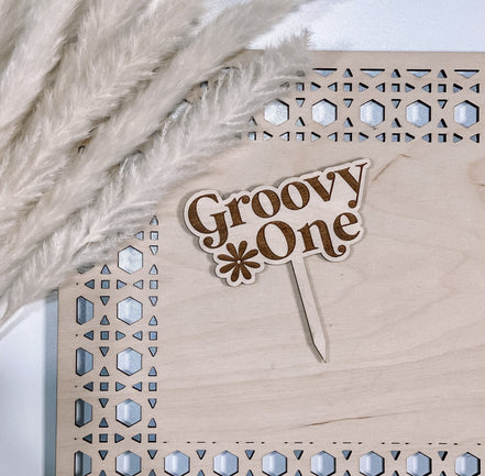 Retro Cake Topper | Cake Topper | Wood Cake Topper | groovy Cake Topper | one Cake Topper | Birthday Cake Topper | Boho Cake Topper | Party