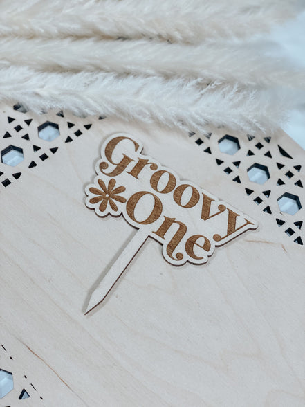 Retro Cake Topper | Cake Topper | Wood Cake Topper | groovy Cake Topper | one Cake Topper | Birthday Cake Topper | Boho Cake Topper | Party