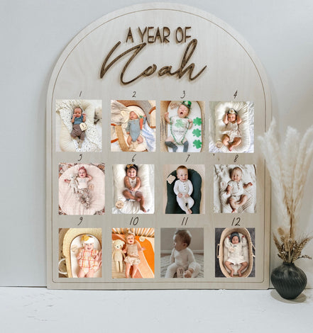 First Birthday Decor | First Birthday Photo Display | Baby Monthly Photos | Photo Prop | Birthday Decor | First Birthday | Boho Birthday |