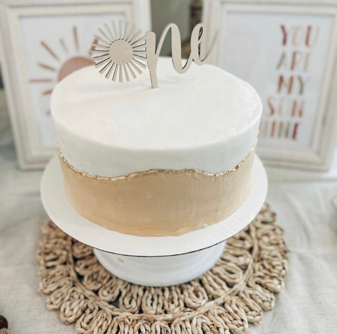 One cake topper | Sun Cake Topper | First Birthday Cake | Cake Smash | Cake Topper | Sunshine Birthday | Sun Decor | Sun | Boho Birthday