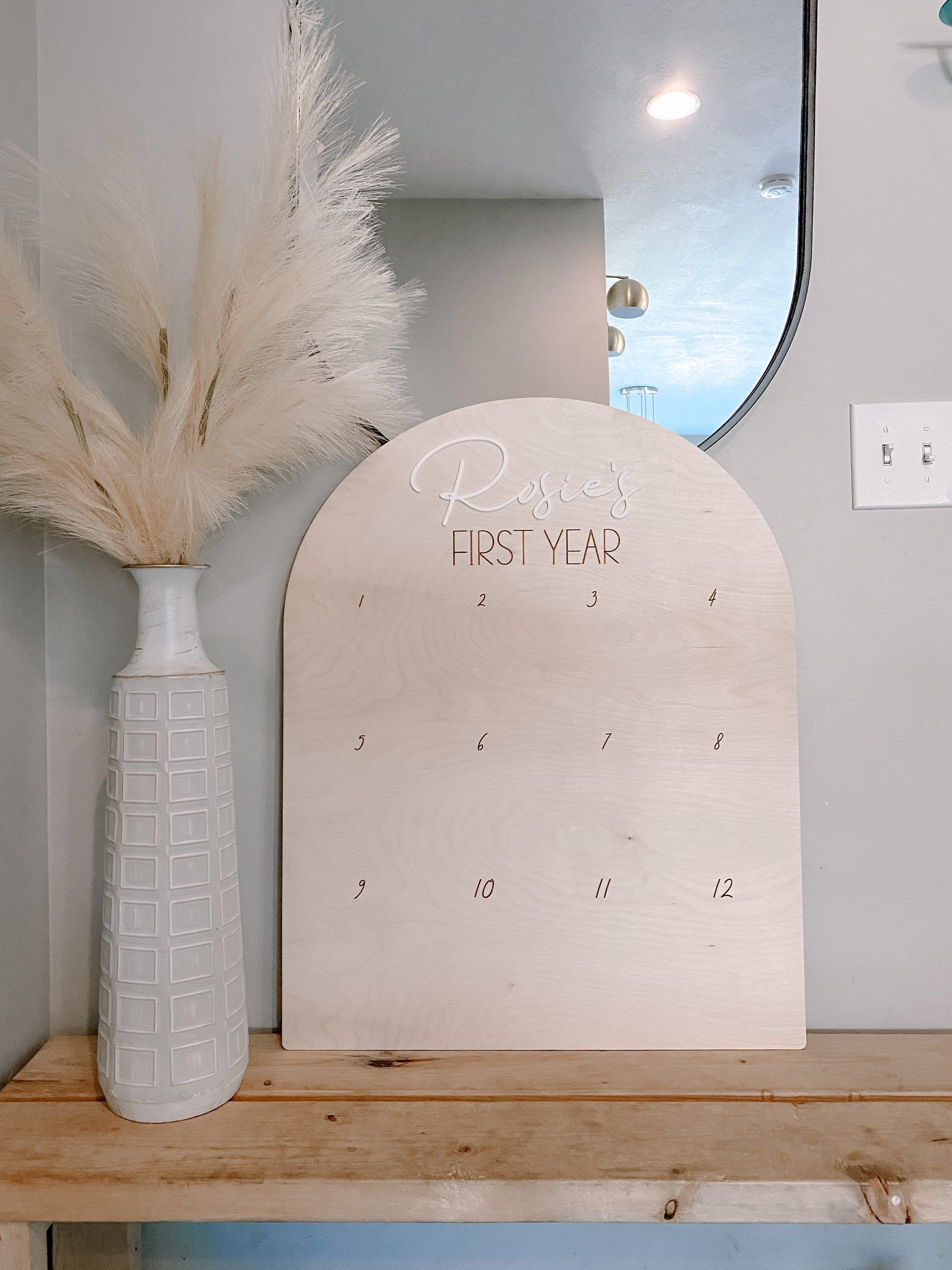First Birthday Decor | First Birthday Photo Display | Baby Monthly Photos | Photo Prop | Birthday Decor | First Birthday | Boho Birthday |