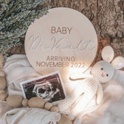 Custom Pregnancy Announcement Plaque | Wood and Acrylic Pregnancy Plaque | Pregnancy Announcement Prop | Baby Announcement