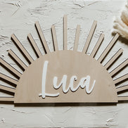 Boho Sun Nursery Name Sign | Kids Name Sign | Baby Name Sign | Sun Nursery Decor | Accent Wall | Nursery Art | Kids Room Decor | Boho Decor