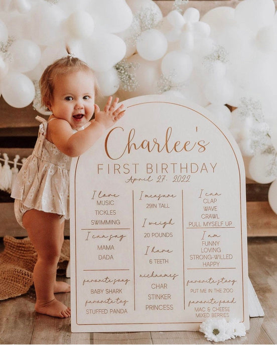 First birthday decor | Birth stats sign | Milestone sign | birthday decor | Boho birthday | Retro birthday | 1st birthday | Boho| Milestone