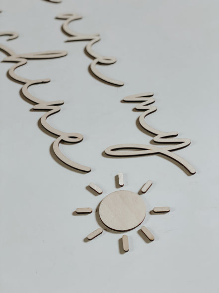 You are my sunshine Decal | Wood Wall Decor | Nursery Wall Decor | Playroom Decor | Sun decal | Boho Sun Decor | Sunshine Nursery | Sun baby