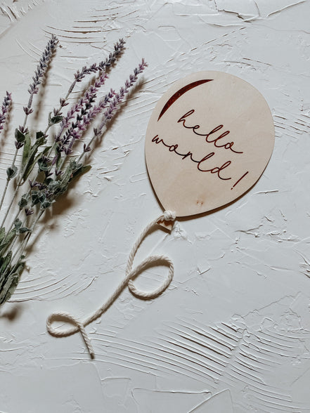 Baby Balloon Birth Announcement | Birth Announcement Engraved Hospital Photo Prop Newborn | Balloon Decor | Name Sign