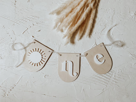 Wood Birthday Banner | High Chair Banner | Boho High Chair Banner | First Birthday High Chair Banner | Boho First Birthday | One Banner