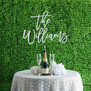 Last Name Wood Sign | Family Name Sign Wood | Large Wedding Last Name Sign | Hedge Backdrop Sign | Backdrop Name | Wall Sign | Wedding Sign