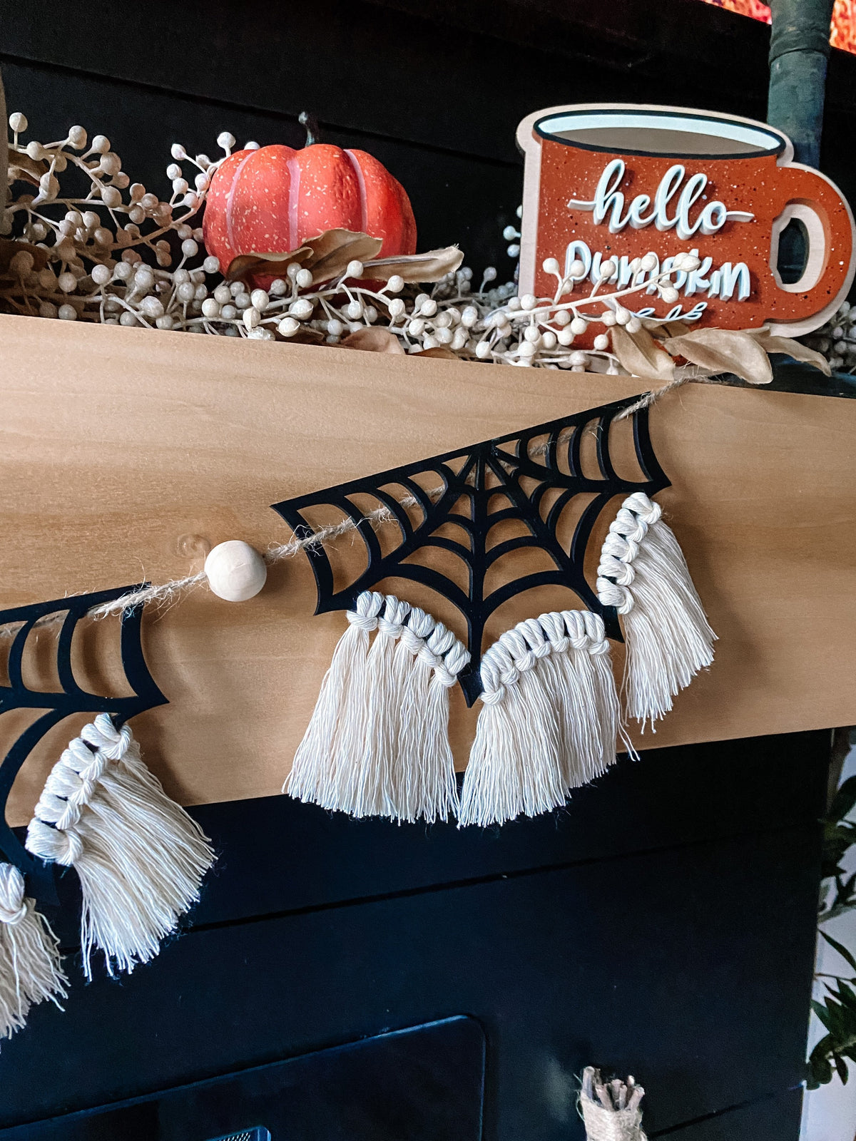 Halloween Spider Web Garland | Garland | Macrame | Tassel Garland | Holiday Garland | Halloween Decor | Fall Decor | Halloween | Spider Web