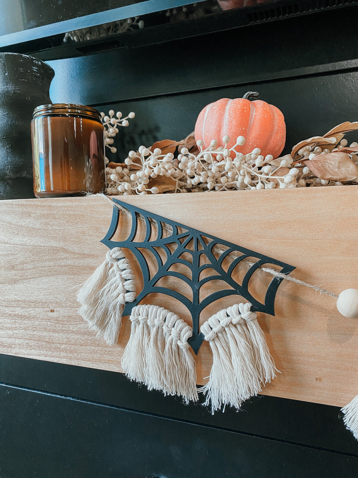 Halloween Spider Web Garland | Garland | Macrame | Tassel Garland | Holiday Garland | Halloween Decor | Fall Decor | Halloween | Spider Web