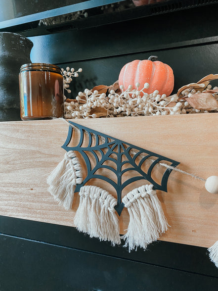 Halloween Spider Web Garland | Garland | Macrame | Tassel Garland | Holiday Garland | Halloween Decor | Fall Decor | Halloween | Spider Web