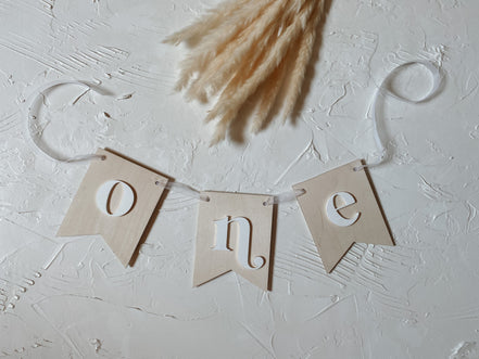 Wood Birthday Banner | High Chair Banner | Boho High Chair Banner | First Birthday High Chair Banner | Boho First Birthday | One Banner