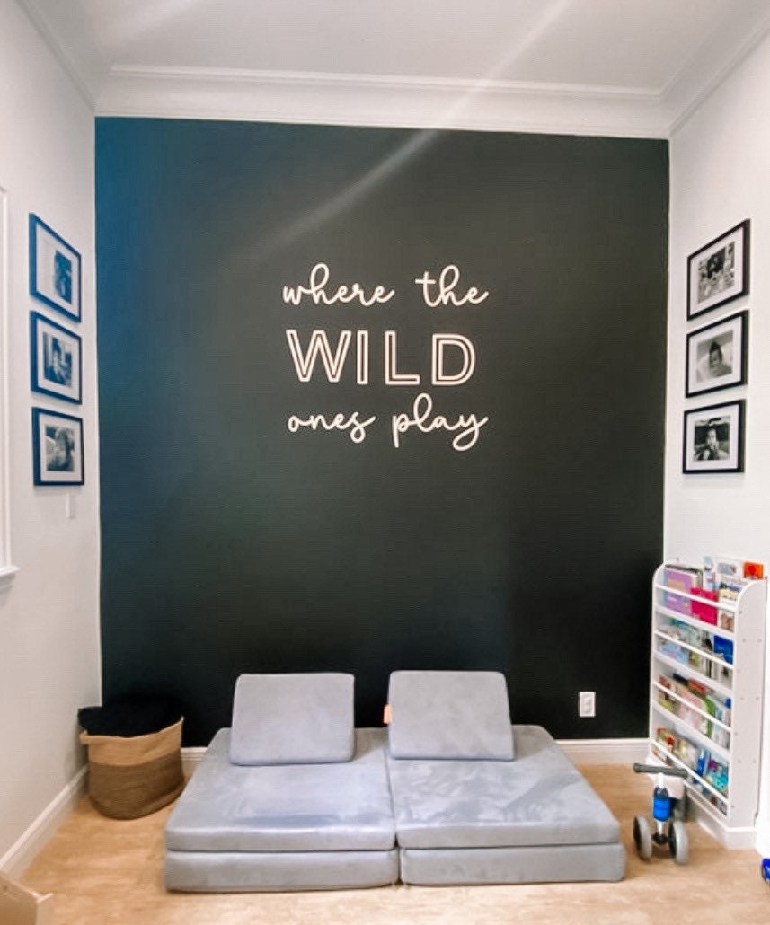 Wild ones play sign | Playroom Decor | Nursery Decor | Word Signs | Kids Decor | jungle decor | where the wild ones play | Room | nursery