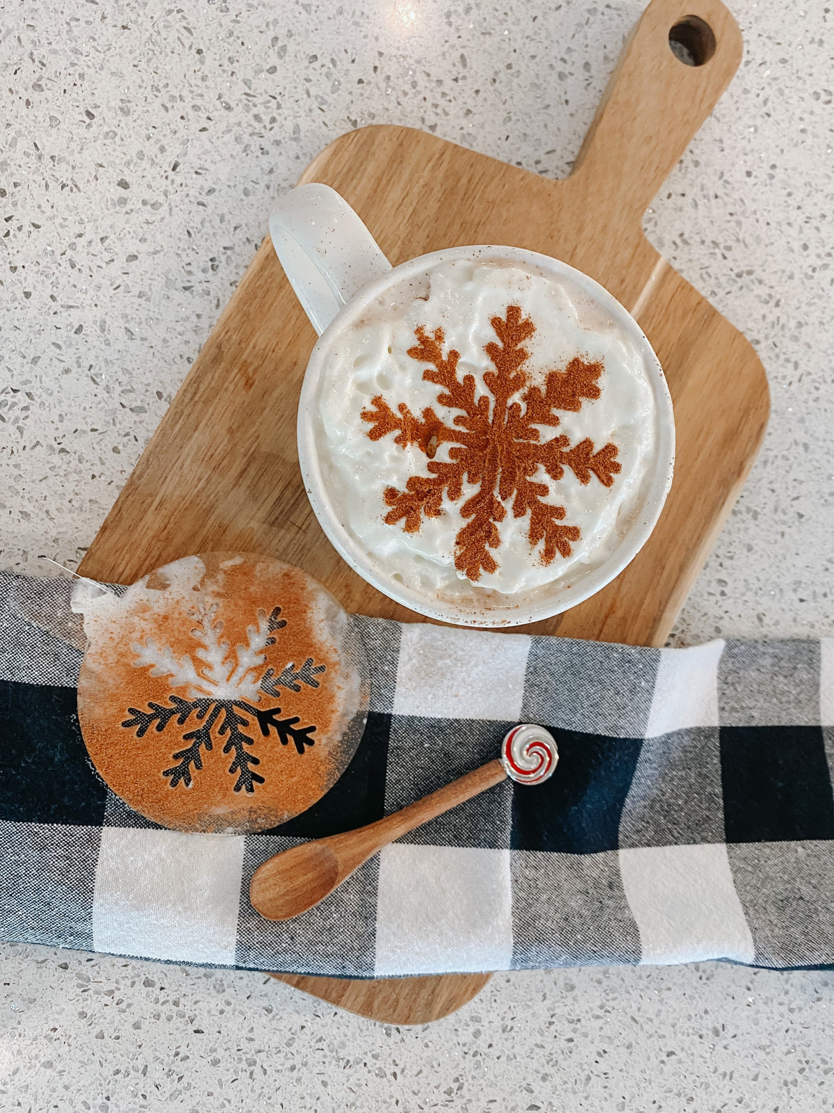 Snowflake Coffee Stencil | Coffee Stencil | Coffee Art | Wedding Decor | Wedding Bar | Bridal shower Decor | Event Decor | Christmas |