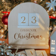 Modern Christmas Countdown | Days Until Christmas Block Calendar | Family Holiday Tradition Advent Sign | Days Until Christmas Calendar