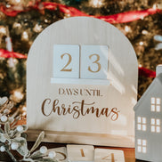 Modern Christmas Countdown | Days Until Christmas Block Calendar | Family Holiday Tradition Advent Sign | Days Until Christmas Calendar