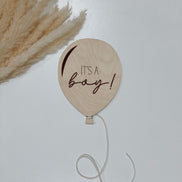 Baby Balloon Birth Announcement | Birth Announcement Engraved Hospital Photo Prop Newborn | Balloon Decor | Name Sign