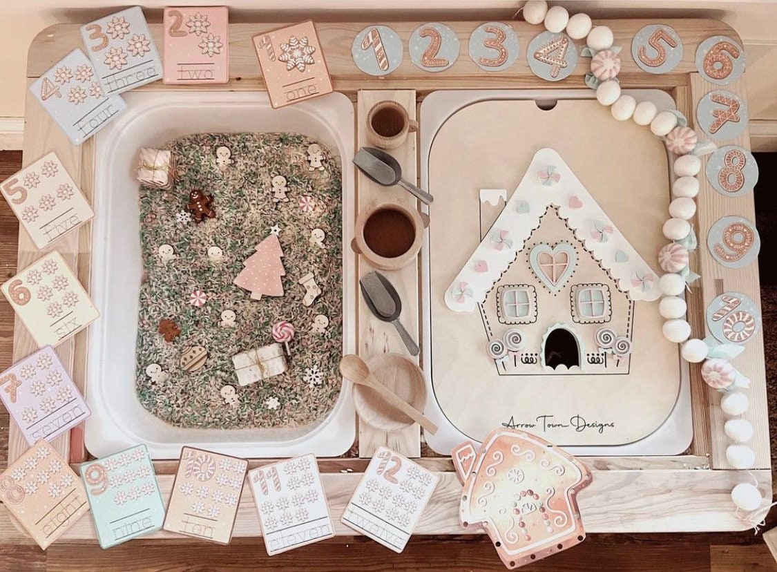 Flisat gingerbread house Insert | Flisat Insert | IKEA Table | Montessori | Educational Toy | Preschool | Homeschool | learning tools