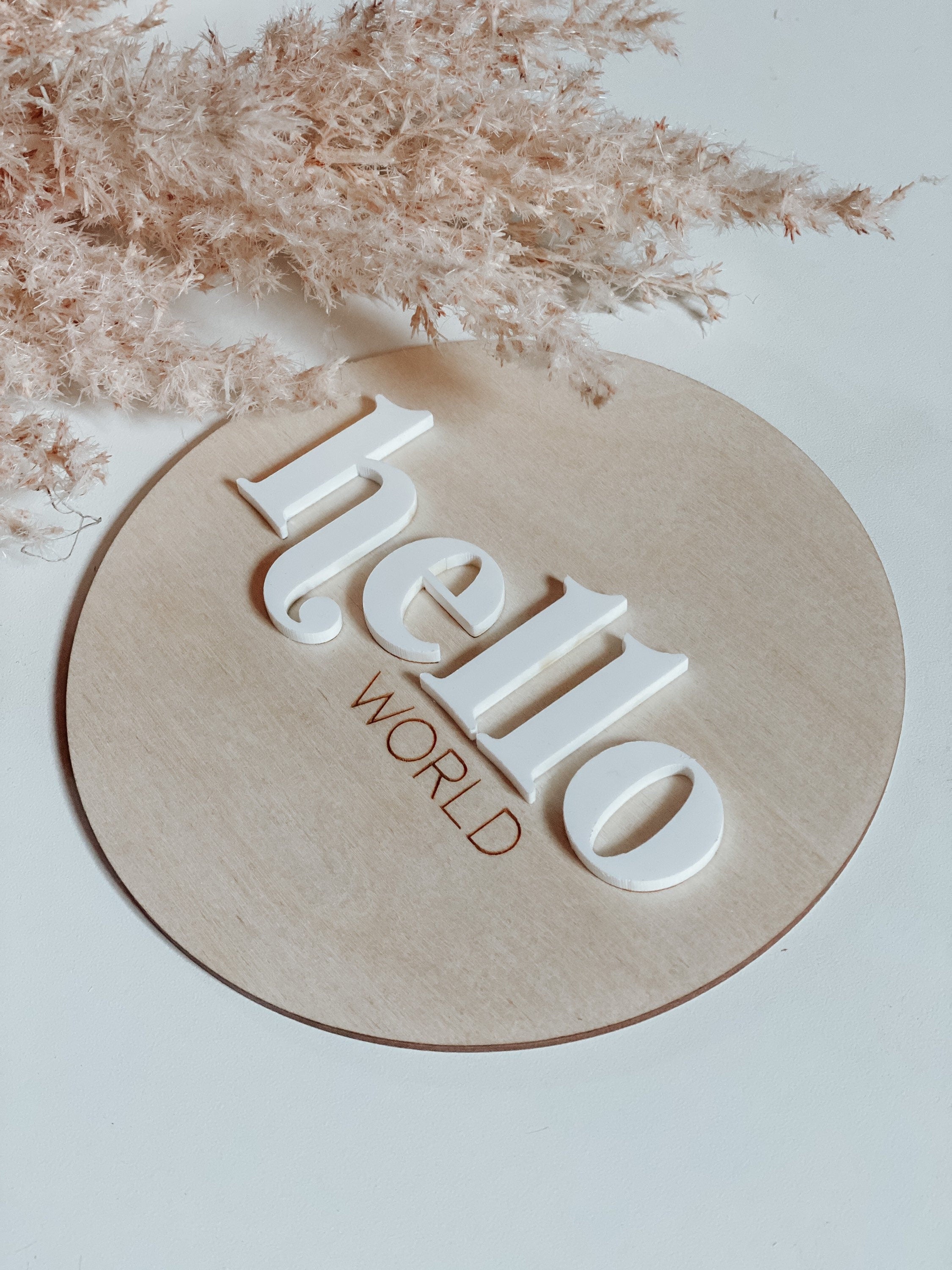 Newborn birth Announcement | Baby Announcement | Wooden name Disc | Milestone Disc | Pregnancy Announcement | Name Announcement Plaque