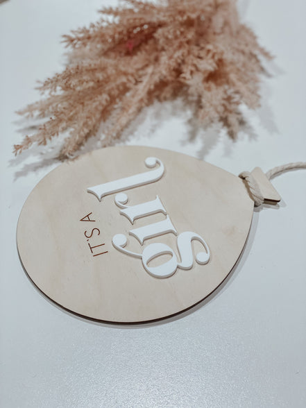 Baby Balloon Birth Announcement | Birth Announcement acrylic Hospital Photo Prop Newborn | Balloon Decor | Name Sign