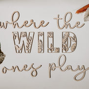 Wild ones play sign | Playroom Decor | Nursery Decor | Word Signs | Kids Decor | jungle decor | where the wild ones play | Room | nursery