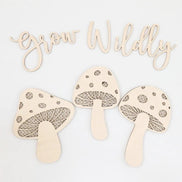 Grow Wildly Wall Decor | Mushroom Decor | Rattan Decor | Playroom Decor | Boho Decor | Hippie | Mushroom | Shroom | Boho Playroom