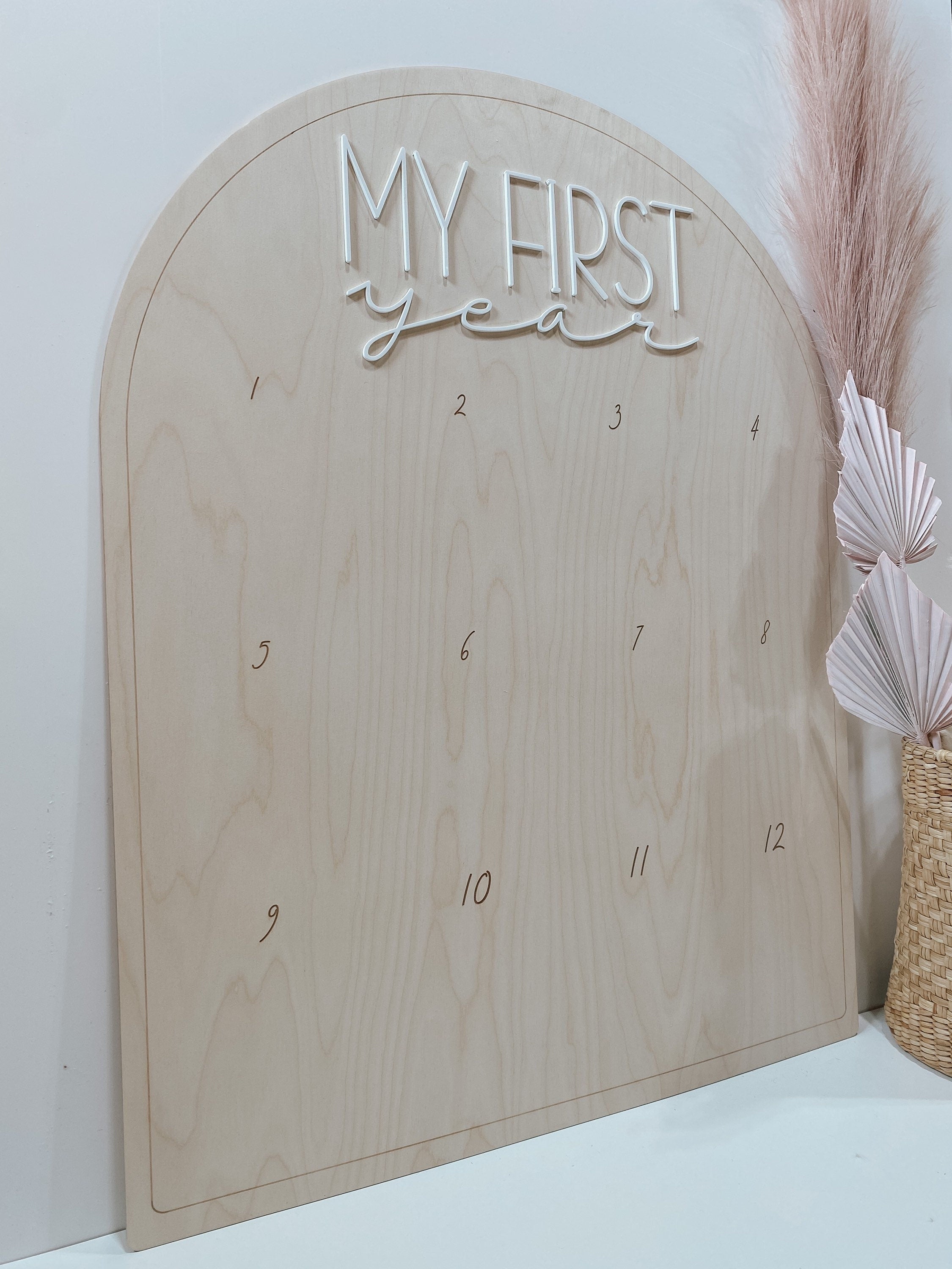 First Birthday Decor | First Birthday Photo Display | Baby Monthly Photos | Photo Prop | Birthday Decor | First Birthday | Boho Birthday |