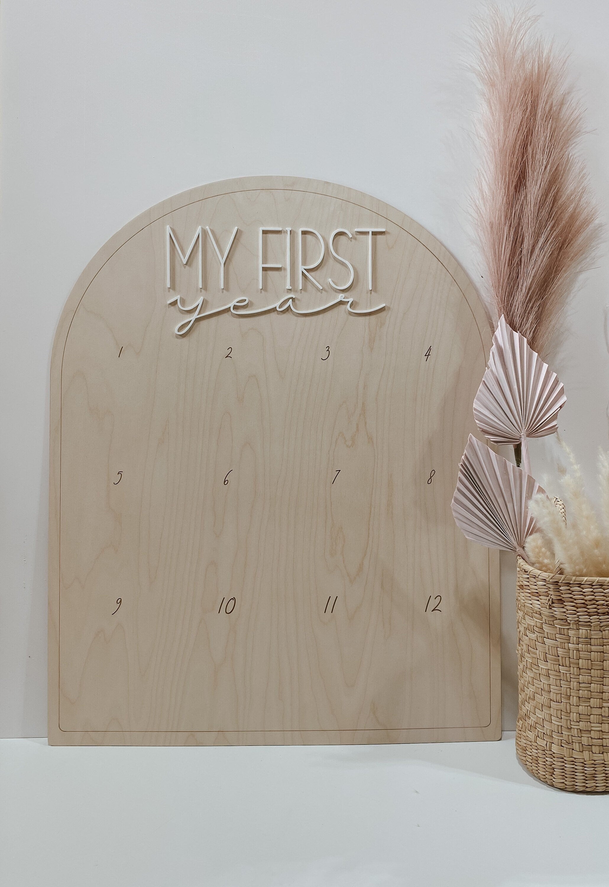 First Birthday Decor | First Birthday Photo Display | Baby Monthly Photos | Photo Prop | Birthday Decor | First Birthday | Boho Birthday |