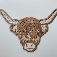 Highland Cow Wall Hanging | nursery decor | Farm Nursery | Girls Nursery | Boys Nursery | cow Decor | Rattan Highland Cow | Boho Decor