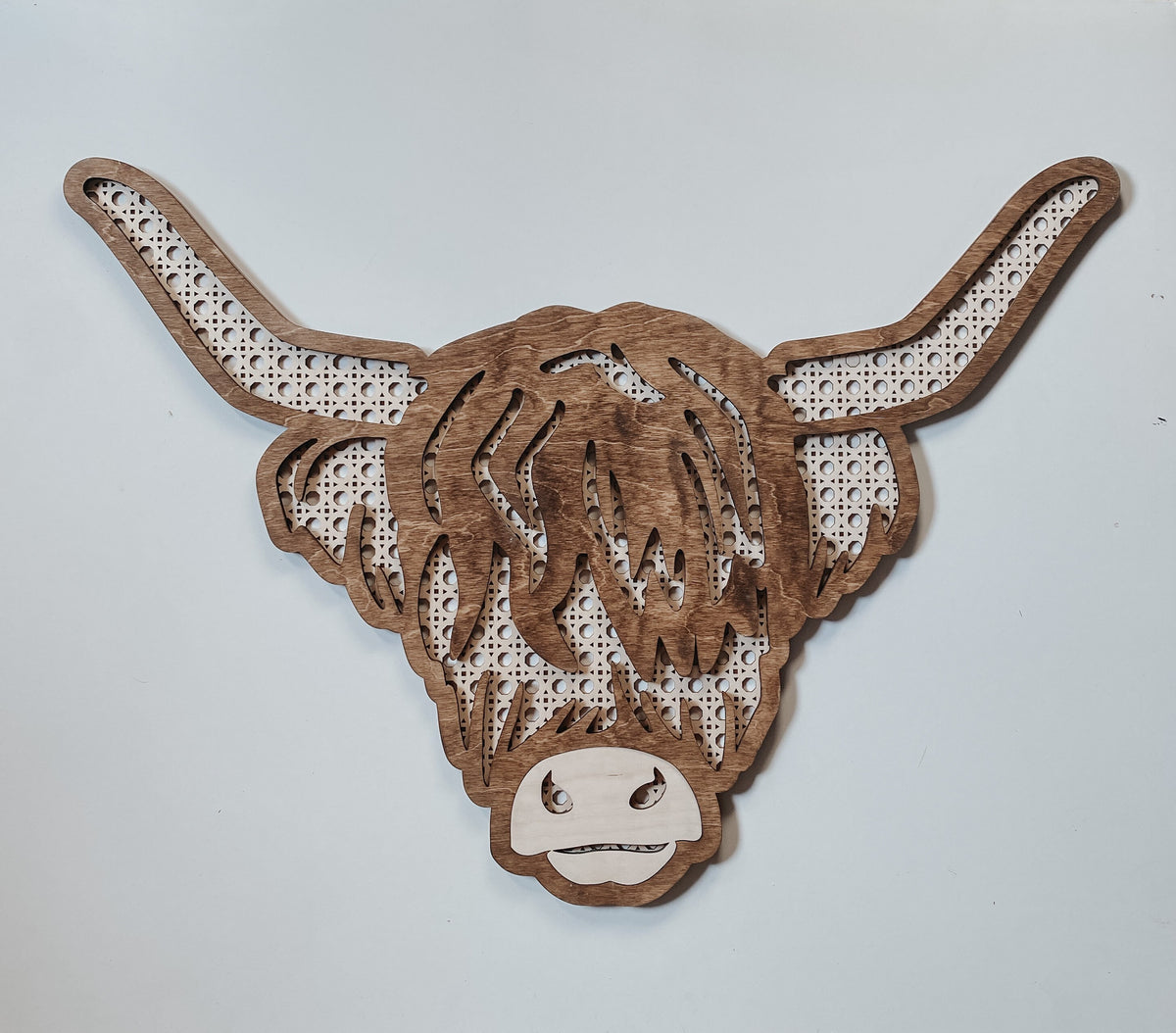 Highland Cow Wall Hanging | nursery decor | Farm Nursery | Girls Nursery | Boys Nursery | cow Decor | Rattan Highland Cow | Boho Decor