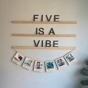 Milestone Birthday Photo Banner | Personalized Wooden Polaroid-Style Picture Display | Yearly Birthday Keepsake for Kids