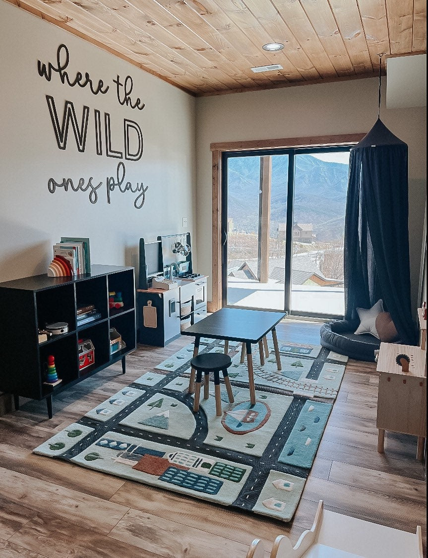 Wild ones play sign | Playroom Decor | Nursery Decor | Word Signs | Kids Decor | jungle decor | where the wild ones play | Room | nursery