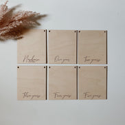 Milestone Birthday Photo Banner | Personalized Wooden Polaroid-Style Picture Display | Yearly Birthday Keepsake for Kids