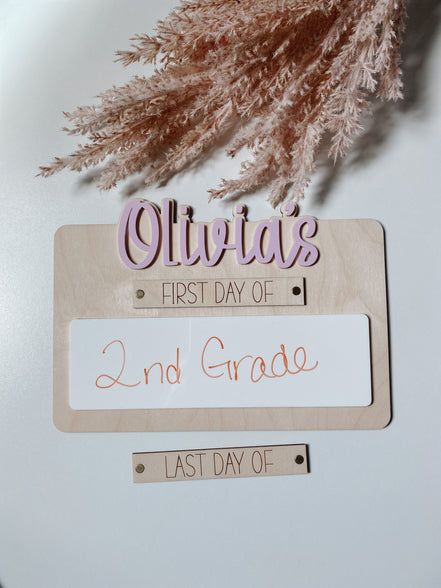 First Day of School Sign | Last Day of School Sign | School Sign | First Day | Last Day | School Photo Sign | Wipe Erase Sign | Photo Prop
