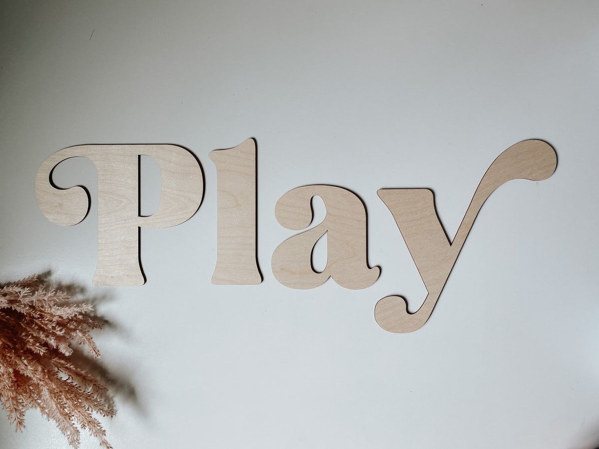 Play Sign | Playroom Sign | Nursery Sign | 3D Sign | Playroom Decor | Custom Sign | Word Sign | Playroom | Play | Montessori | Wood Sign