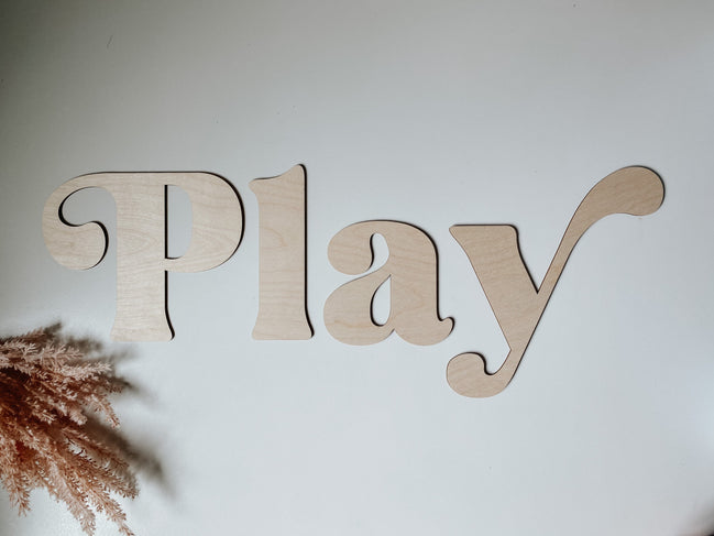 Play Sign | Playroom Sign | Nursery Sign | 3D Sign | Playroom Decor | Custom Sign | Word Sign | Playroom | Play | Montessori | Wood Sign