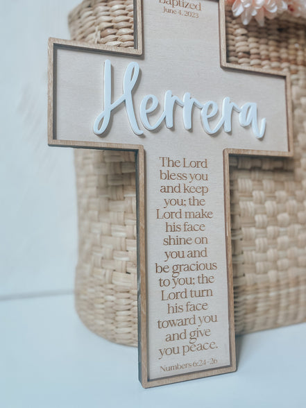 Personalized Baptism Cross | Christening Gift for kids | Dedication Gift | Personalized Baby Dedication | Boho Cross | Custom Baptism Gift |