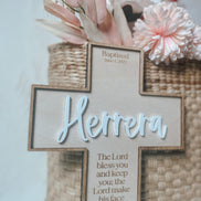 Personalized Baptism Cross | Christening Gift for kids | Dedication Gift | Personalized Baby Dedication | Boho Cross | Custom Baptism Gift |