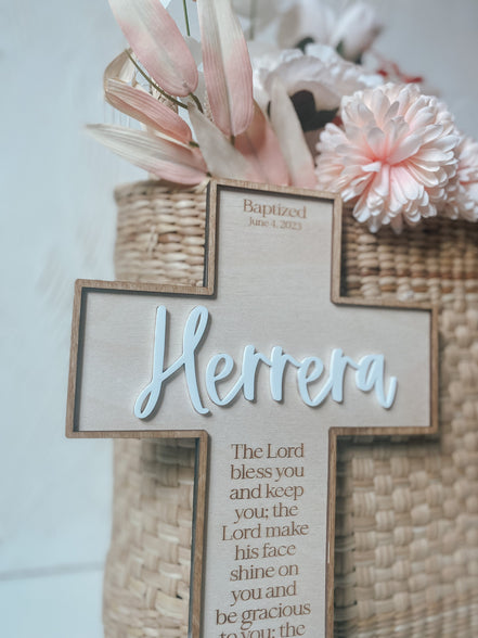 Personalized Baptism Cross | Christening Gift for kids | Dedication Gift | Personalized Baby Dedication | Boho Cross | Custom Baptism Gift |